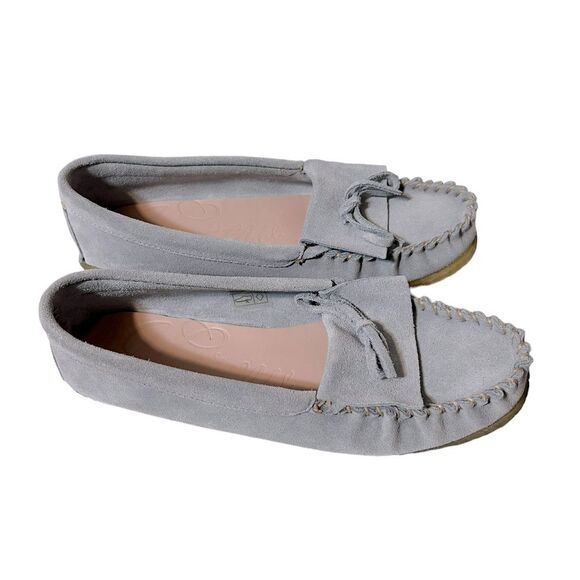 J.Crew Soft unlined suede Moccasin driving loafers in Powder Blue Size 8 - Picture 2 of 10